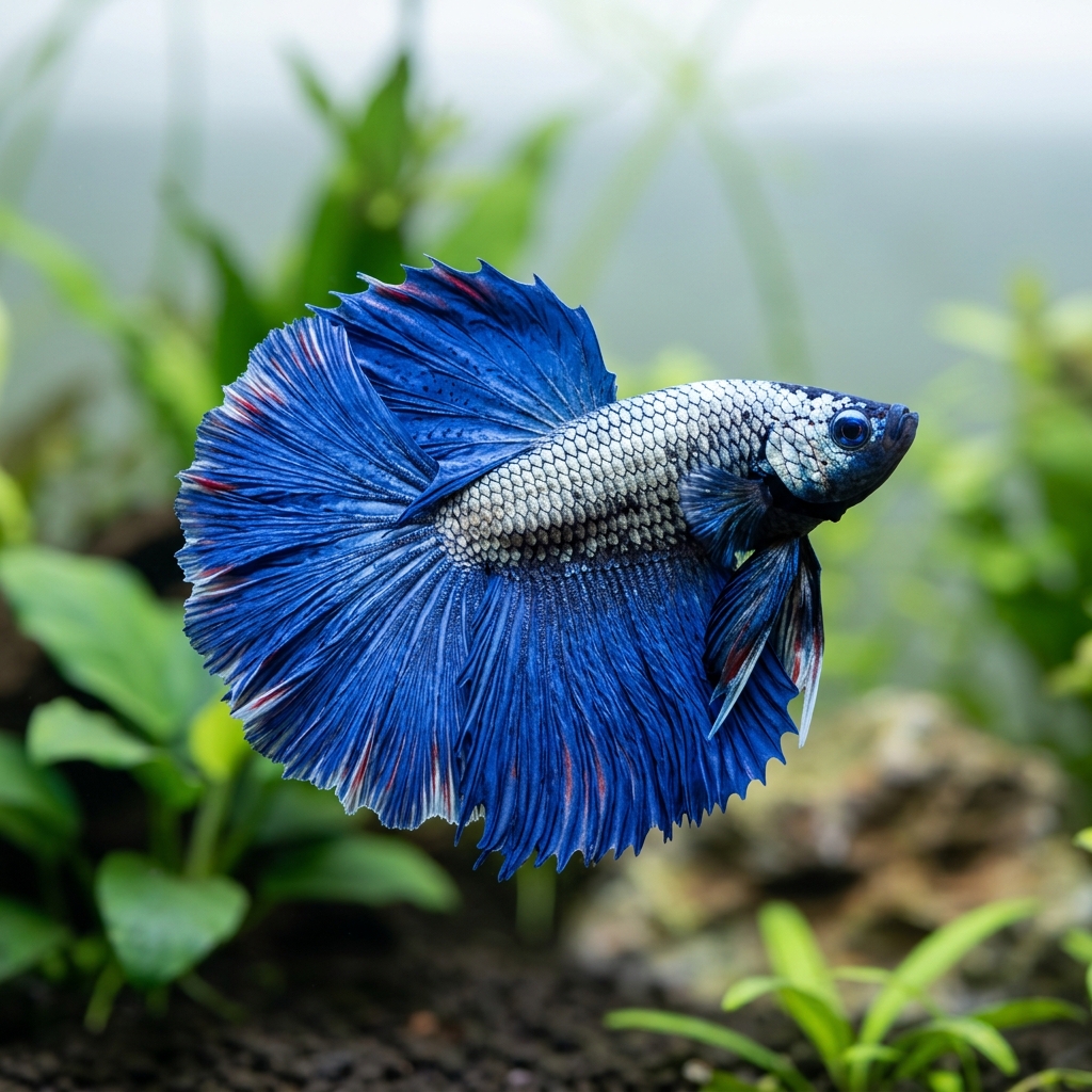 Cupang Halfmoon Rosetail Blue Dragon